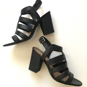 Franco Sarto Maisy Black Leather Sandals